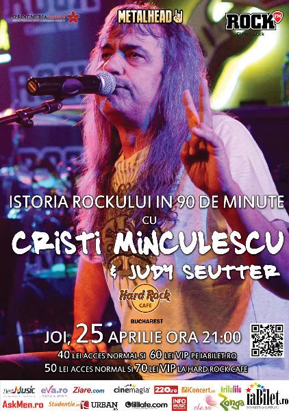 CRISTI MINCULESCU & JUDY SEUTTER - Istoria rockului in 90 de minute @ Hard rock Cafe